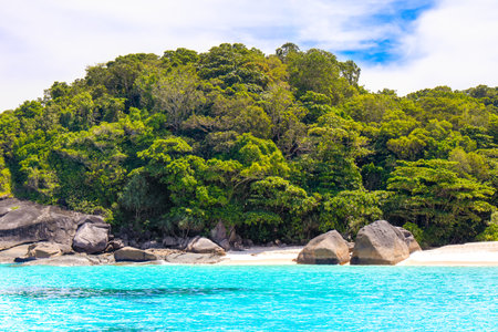 Beautiful landscape of the Similan Islands in Thailand - most famous islands with paradise views and snorkeling and diving spotsの写真素材