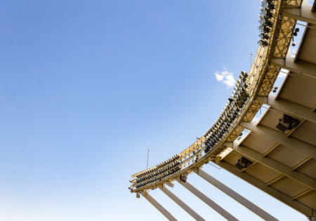 Large stadium light array right side orientation