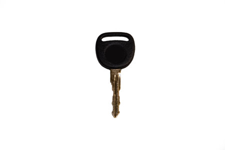 Black and silver key isolated  on a white backgroundの写真素材