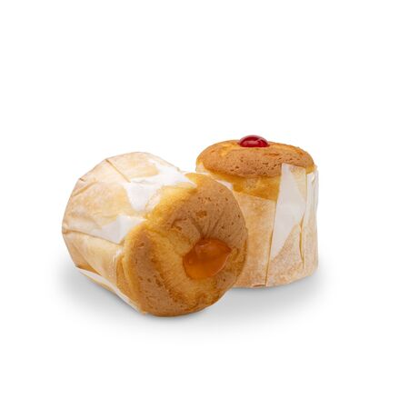 two cupcake isolated on white background with clipping paths.の写真素材