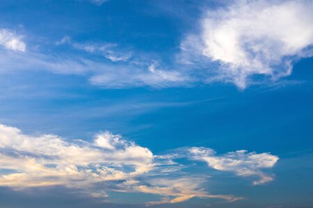 Beautiful blue sky with clouds background. の写真素材