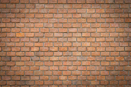 Wide angle of red brick wall texture for background. Loft wall for coffee shop.の写真素材