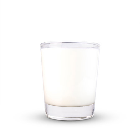 Glass of milk isolated on white background with clipping paths.の写真素材