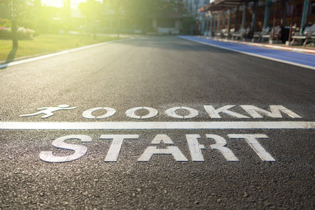 Start text on the racetrack concept for planning and challenge or career path,business...