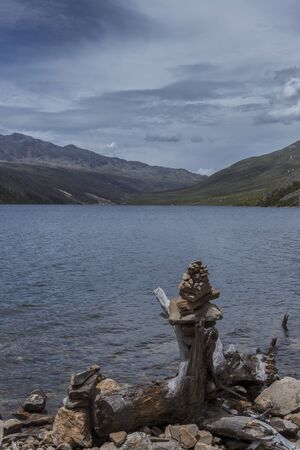 Plateau lake sceneryの写真素材