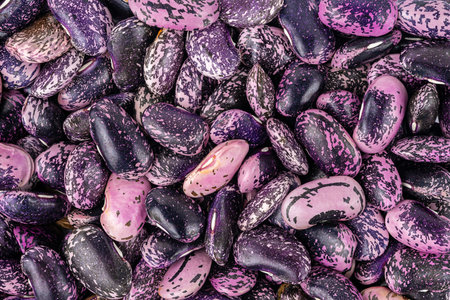 Runner or Scarlet beans background. Top view.