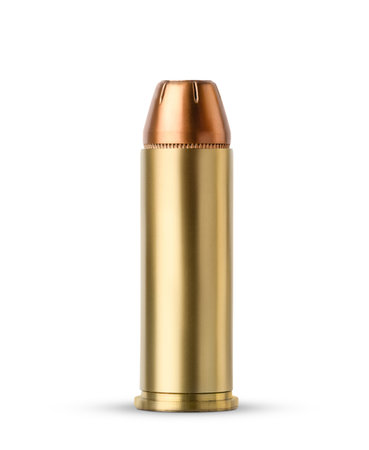Single bullet isolated on white background with clipping path.