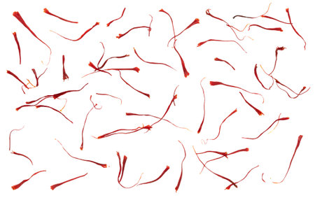 Saffron stamens background.の写真素材