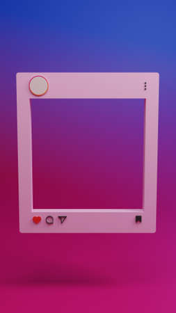 post template for stories. 3D illustrationの写真素材