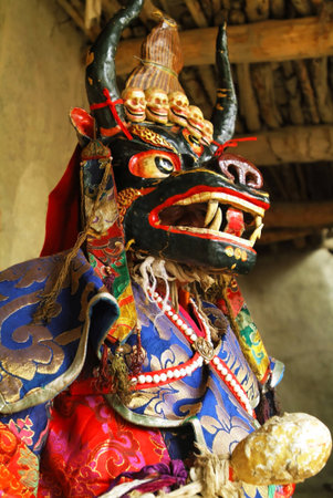 Buddhist lama at Karsha Gusto Festival, Zanskar, India
