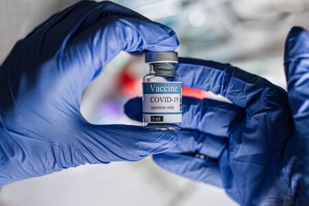 vial, covid-19, coronavirus vaccine ampoule, bottle for injectionの写真素材