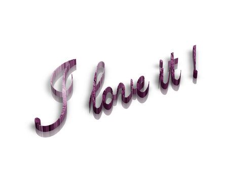 i love it 3d wordの写真素材