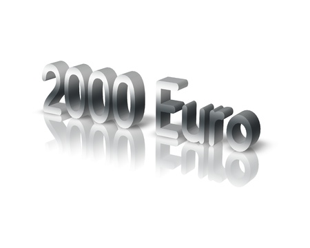 2000 euros 3d wordの写真素材