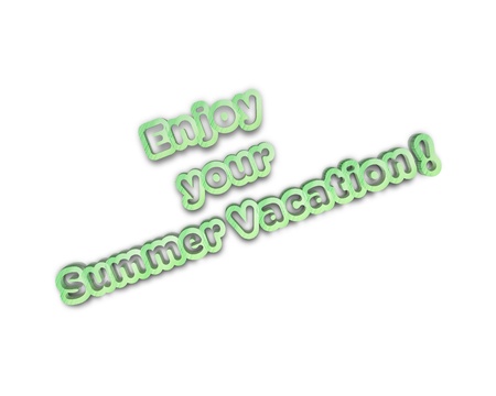 enjoy your summervacations 3d wordの写真素材