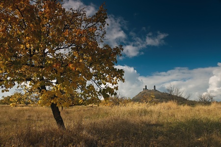 Autumn near Hazmburkの写真素材
