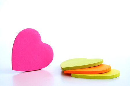 Paper heart with white backcloth