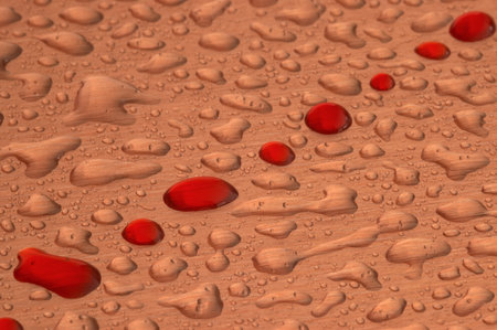 Red drop among drops 