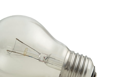 Clear bulb lying on a white background