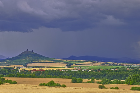 View of the Bohemian Central Highlands before rainの写真素材