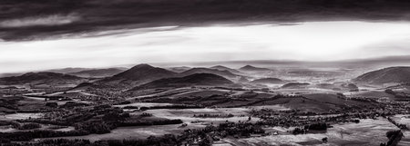 Panoramic view of the landscape at sunset/Czech Republic/