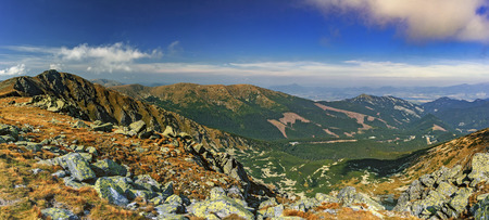 View of the mountain landscape of the Low Tatras-Slovakiaの写真素材