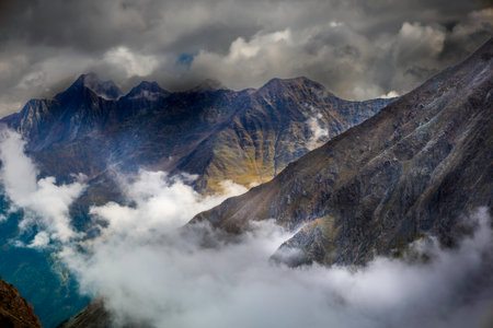 View of mountain alpine landscape from Austriaの写真素材