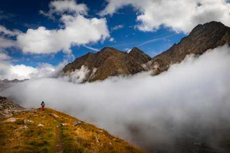 View of mountain alpine landscape from Austriaの写真素材