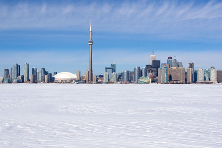 Winter skyline of Toronto, Canada 