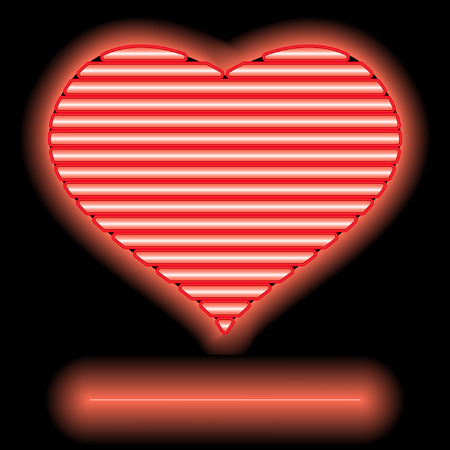 isolated heart shaped neon lightのイラスト素材