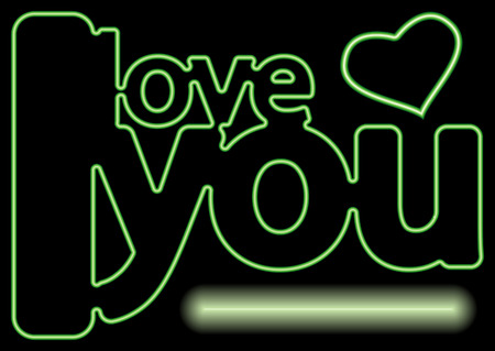 neon effected love messageのイラスト素材