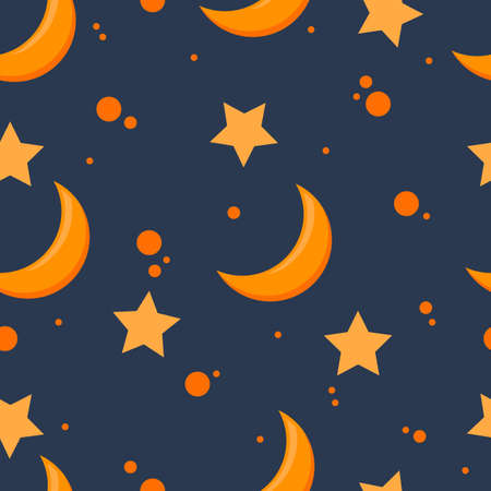 Planet seamless pattern. Planets Illustration. Cute space.のイラスト素材