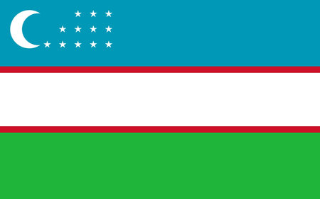This is Uzbekistan flag illustration, computer generated.の写真素材