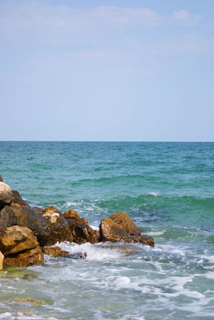 This is a view of coast of Black Sea in Bulgaria.