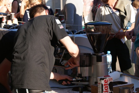 Lublin, Poland, june 4 2011: Art Cafe - contest "The best coffee"のeditorial素材