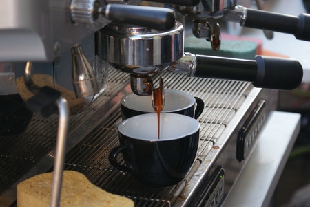 Lublin, Poland, june 4 2011: Art Cafe - contest "The best coffee"のeditorial素材