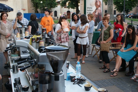 Lublin, Poland, june 4 2011: Art Cafe - contest "The best coffee"のeditorial素材