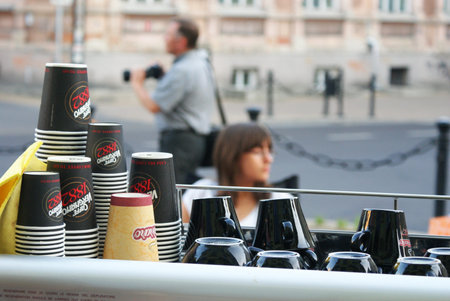 Lublin, Poland, june 4 2011: Art Cafe - contest "The best coffee"のeditorial素材
