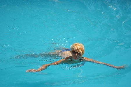 This is a view of party at swimming pool in hotel Nikea Park in Golden Sands, Bulgaria. Event takes place 13.08.2009のeditorial素材