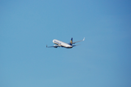 Warsaw City, Poland - February 16, 2013 - Aeroplane flight over the Chopin Airport in Warsawのeditorial素材