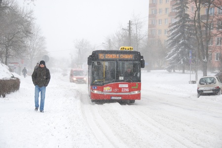Lublin City, Poland - March 15, 2013 - Winter attack in Lublin in Marchのeditorial素材