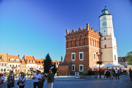 View of main market in Sandomierz, Poland  September 8, 2013のeditorial素材