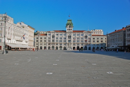 This is a view of streets and monuments in Trieste  August 5, 2013  Trieste, Italyのeditorial素材
