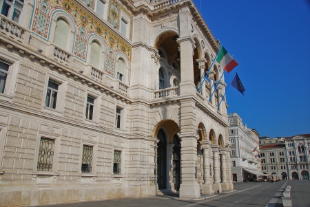 This is a view of streets and monuments in Trieste  August 5, 2013  Trieste, Italyのeditorial素材