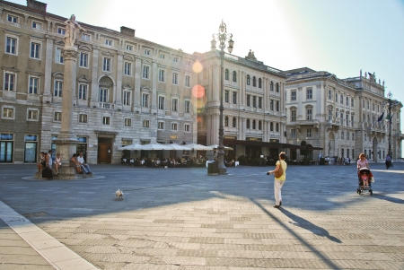 This is a view of streets and monuments in Trieste  August 5, 2013  Trieste, Italyのeditorial素材