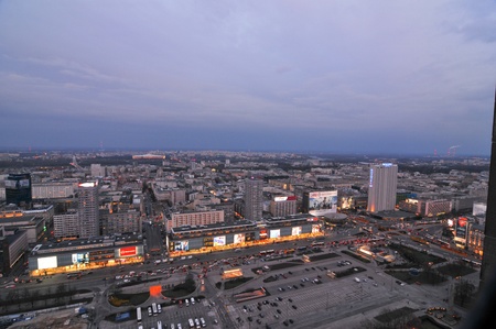 This is a view of Warsaw City  March 26, 2014  Warsaw Downtown, Poland のeditorial素材
