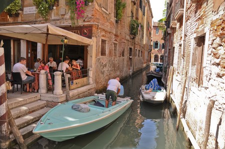 This is a view of Venice  August 6, 2013  Venice, Italy のeditorial素材