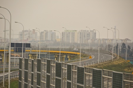 This is a view of S17 speedway near to Lublin. December 3, 2014. Kalinowka near to Lublin, Polandのeditorial素材