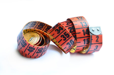 This is a view of tape-measure on white background.