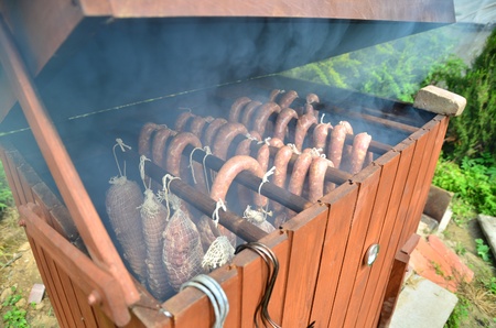 This is a view of smoked meatの写真素材