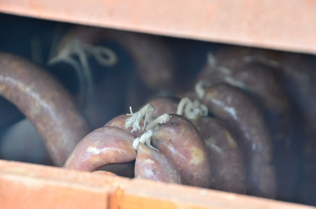 This is a view of smoked meatの写真素材